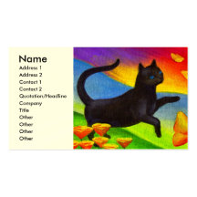 Art de papillons de peinture de chat noir - multi cartes de visite professionnelles