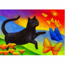 Art de papillons de peinture de chat noir - multi photo sculptures