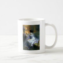 art de peinture d'antiquité de lettre de lecture d tasse à café
