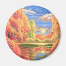 Art de peinture de paysage - multi aimant pour réfrigérateur