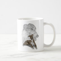 Art de portrait de chien de lévrier tasses à café