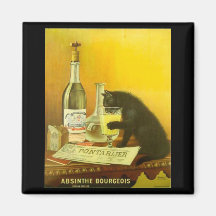 Art de poster vintage de bourgeois et de chat d'ab magnets