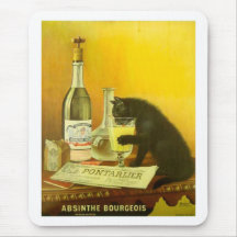 Art de poster vintage de bourgeois et de chat d'ab tapis de souris
