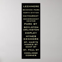 Art de signe de souterrain de métro de Boston - Li Affiche