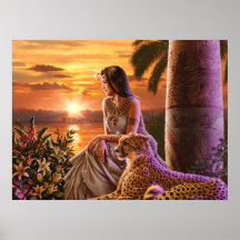 Art de toile "de coucher du soleil du Nil" Posters