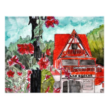 Art de ville de montagnes allemandes de Hélène la  Invitations Personnalisées