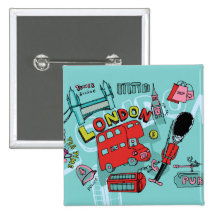 Art de voyage de l'Angleterre Royaume-Uni de ~ de  Badges