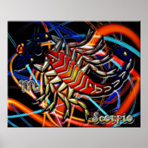 Art de zodiaque de Scorpion Affiche