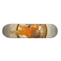 Art déco d'Alphonse Mucha Plateau De Planche À Roulettes