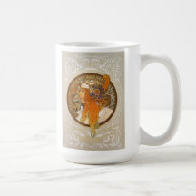 Art déco d'Alphonse Mucha Tasse À Café