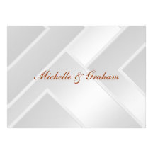 Art déco de blanc de faire-part de mariage