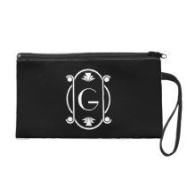 Art déco décoré d'un monogramme sacs baguettes