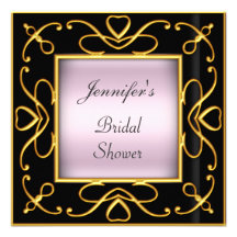Art déco épousant le noir nuptiale de rose de douc invitations personnalisées