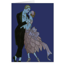 Art déco vintage, danse de mariage d'amour de nouv cartes