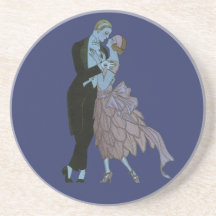 Art déco vintage, danse de mariage d'amour de nouv dessous de verre