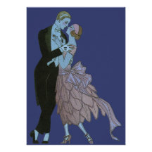 Art déco vintage, danse de mariage d'amour de nouv faire-part