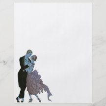 Art déco vintage, danse de mariage d'amour de nouv prospectus