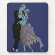 Art déco vintage, danse de mariage d'amour de nouv tapis de souris