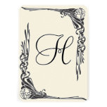 Art déco vintage de faire-part de mariage de rose 