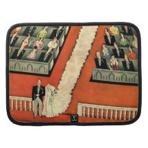 Art déco vintage épousant, nouveaux mariés de mari agenda folio