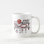 Art démodé lunatique de cuisine tasses à café