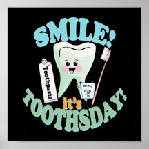 Art drôle de bureau de dentiste affiches