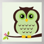 Art du mur des enfants de hibou de bande dessinée posters