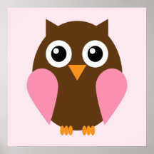 Art du mur des enfants de hibou de bande dessinée  affiche
