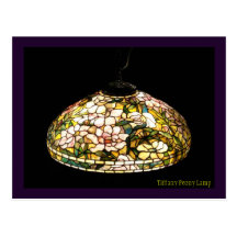 Art élégant de lampe de pivoine de Tiffany Cartes Postales