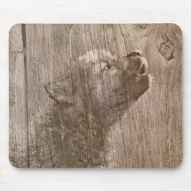 Art en bois de chiot de loup tapis de souris