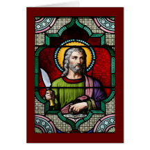 Art en verre souillé de Bartholomew de saint (l'ap Cartes De Vœux