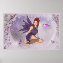 Art féerique d'imaginaire de rêve de papillon de K Affiche