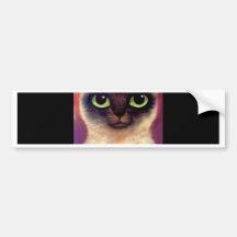 Art félin de papillon de chat siamois - multi autocollant pour voiture