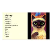 Art félin de papillon de chat siamois - multi cartes de visite personnelles