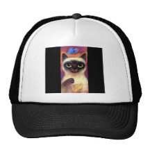 Art félin de papillon de chat siamois - multi casquette de camionneur