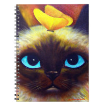 Art félin de peinture de chat de carnet de notes à