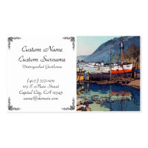 Art frais de waterscape de dock sec de bateau de K Cartes De Visite Personnelles