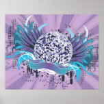 art génial de vecteur de boule de disco poster