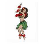 Art hawaïen de tatouage de fille de danse polynési cartes postales