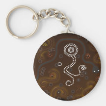 Art indigène australien de désert de style porte-clé
