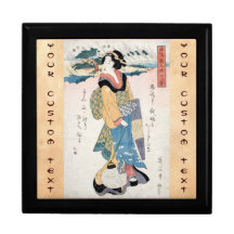 Art japonais vintage frais de geisha de rouleau d' boîte à babioles