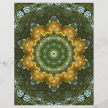 Art jaune 1 de kaléidoscope de fleur d'arbre prospectus personnalisés