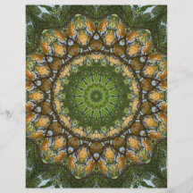 Art jaune 3 de kaléidoscope de fleur d'arbre prospectus