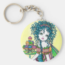 Art Keychain de gâteau de tasse féerique de renonc Porte-clefs