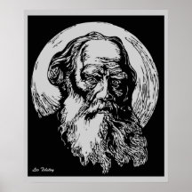 Art Léon Tolstoï de vecteur d'expressioniste Posters