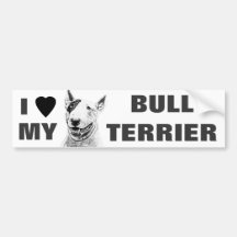 Art mignon de chien de bull-terrier autocollant pour voiture
