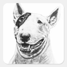 Art mignon de chien de bull-terrier autocollants