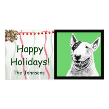 Art mignon de chien de bull-terrier cartes de vœux avec photo