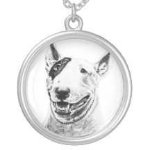 Art mignon de chien de bull-terrier colliers personnalisés
