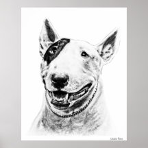 Art mignon de chien de bull-terrier posters